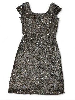 ✨ VINTAGE SILVER IRIDESCENT SEQUIN MINI DRESS ✨